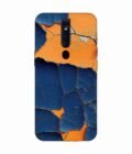 Oppo F11 Pro Indigo Orange Colored Cracked Paint Texture Custom Printed Back Cover Design