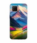 Oppo F17 Impressionist Mountain Landscape Oil Painting Snowy Peak Summer Field With Flowers Peaceful Vi Custom Printed Back Cover Design