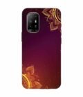 Oppo F19 Pro Plus Indian Flower Pattern Rangoli Background Custom Printed Back Cover Design