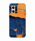 Oppo F21 Pro (4G) Indigo Orange Colored Cracked Paint Texture Custom Printed Back Cover Design