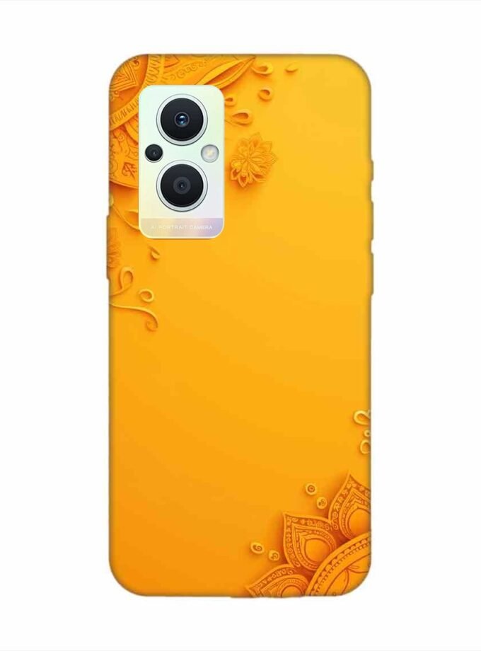 Oppo F21 Pro (5G) Indian Flower Pattern Rangoli Background (1) Custom Printed Back Cover Design