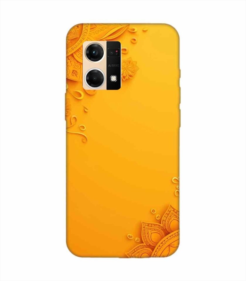 Oppo F21S Pro (4G) Indian Flower Pattern Rangoli Background (1) Custom Printed Back Cover Design