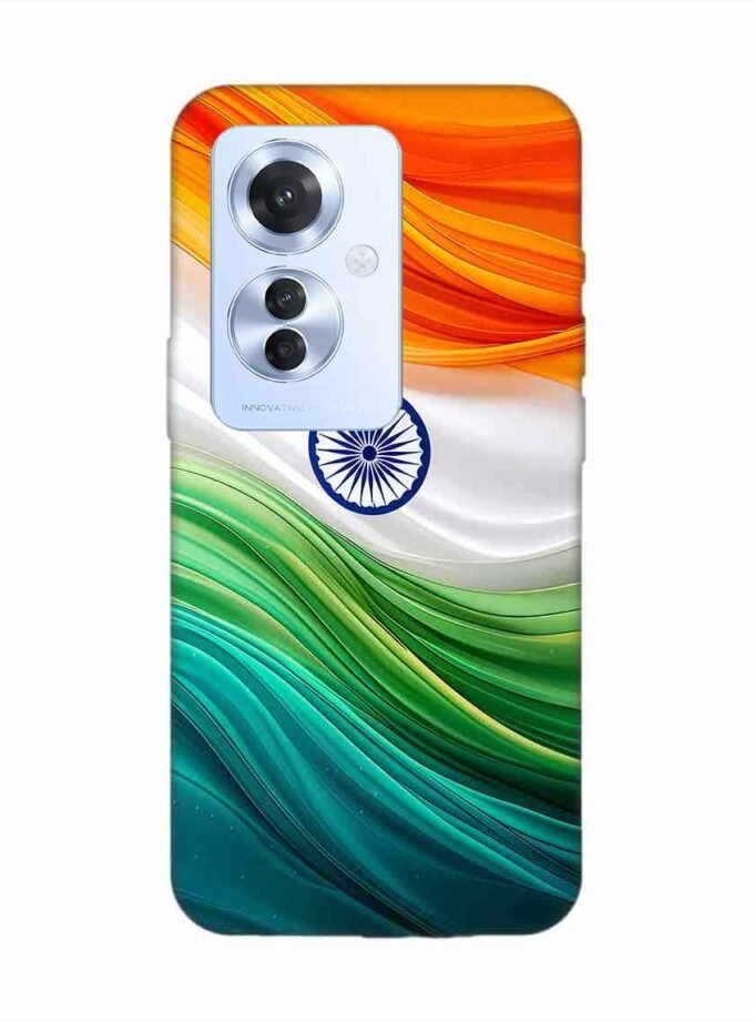 Oppo F25 Pro (5G) Indian Flag Abstract Background Republic Day Custom Printed Back Cover Design
