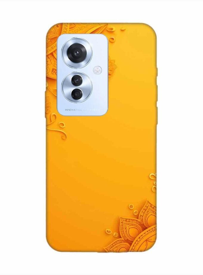 Oppo F25 Pro (5G) Indian Flower Pattern Rangoli Background (1) Custom Printed Back Cover Design