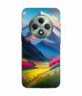 Oppo F27 (5G) Impressionist Mountain Landscape Oil Painting Snowy Peak Summer Field With Flowers Peaceful Vi Custom Printed Back Cover Design