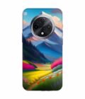 Oppo F27 Pro Plus (5G) Impressionist Mountain Landscape Oil Painting Snowy Peak Summer Field With Flowers Peaceful Vi Custom Printed Back Cover Design