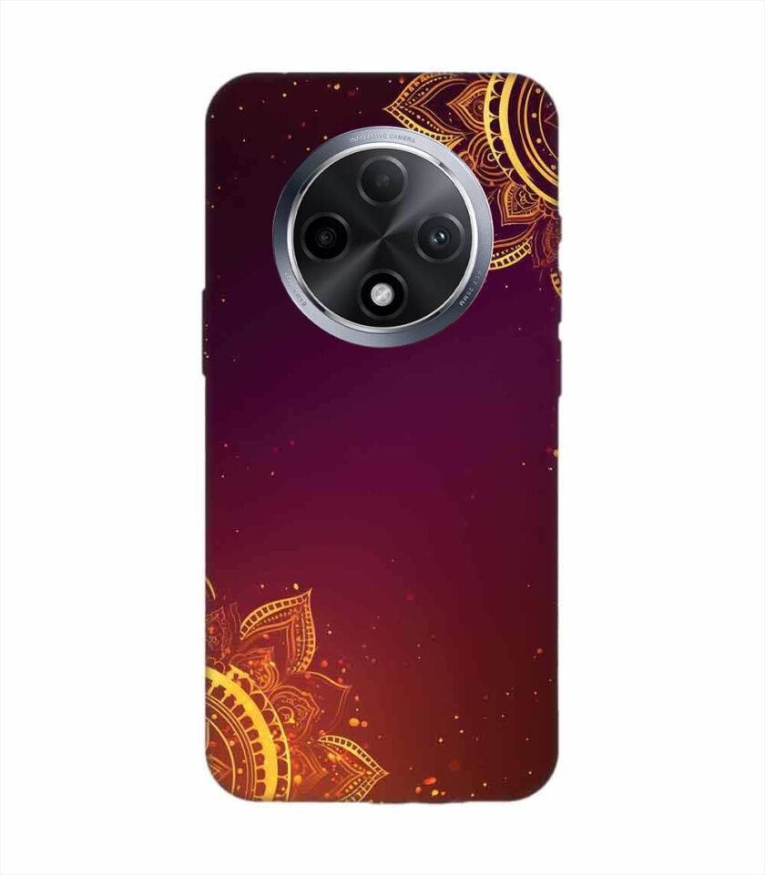 Oppo F27 Pro Plus (5G) Indian Flower Pattern Rangoli Background Custom Printed Back Cover Design