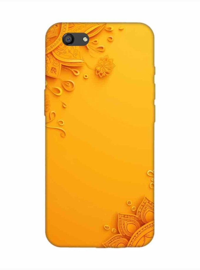 Oppo F3 Indian Flower Pattern Rangoli Background (1) Custom Printed Back Cover Design