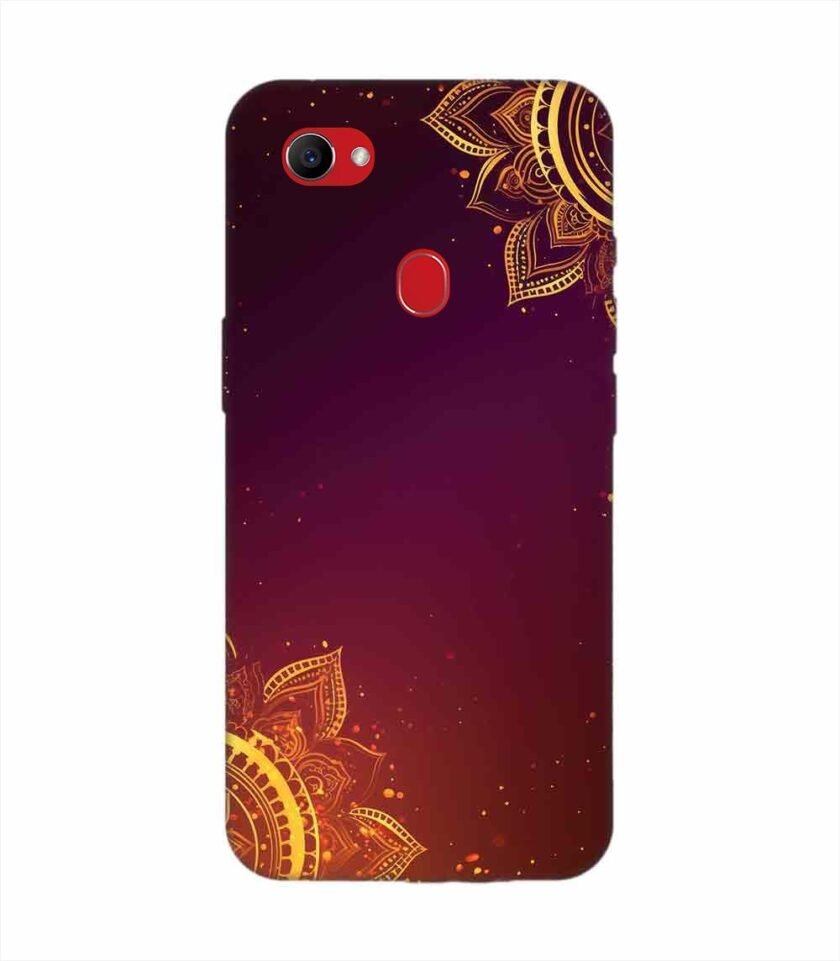 Oppo F7 Indian Flower Pattern Rangoli Background Custom Printed Back Cover Design