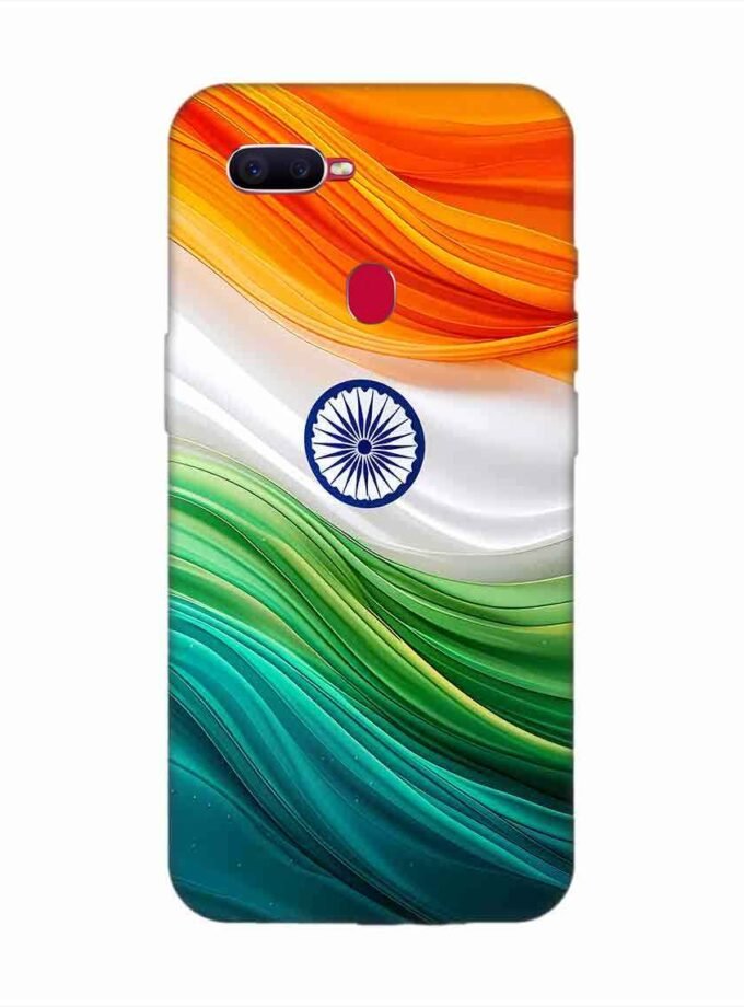 Oppo F9 Pro Indian Flag Abstract Background Republic Day Custom Printed Back Cover Design