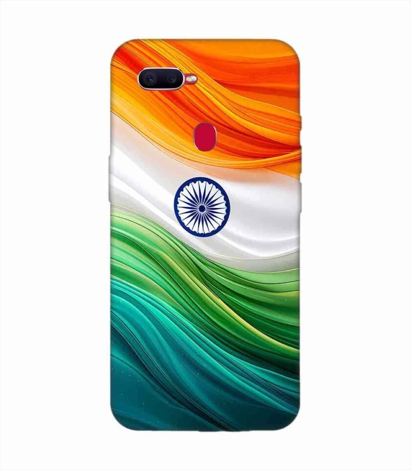 Oppo F9 Pro Indian Flag Abstract Background Republic Day Custom Printed Back Cover Design