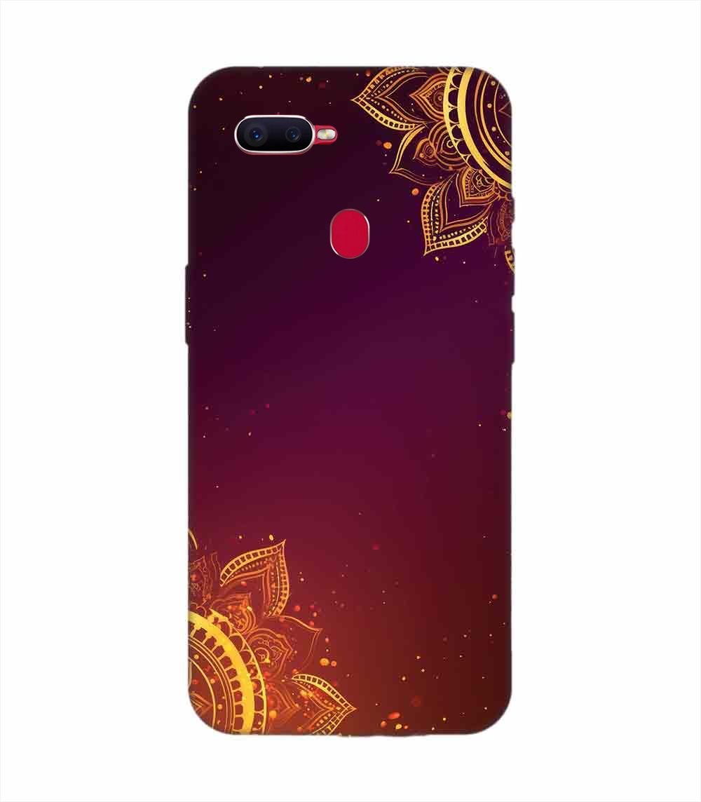 Oppo F9 Pro Indian Flower Pattern Rangoli Background Custom Printed Back Cover Design
