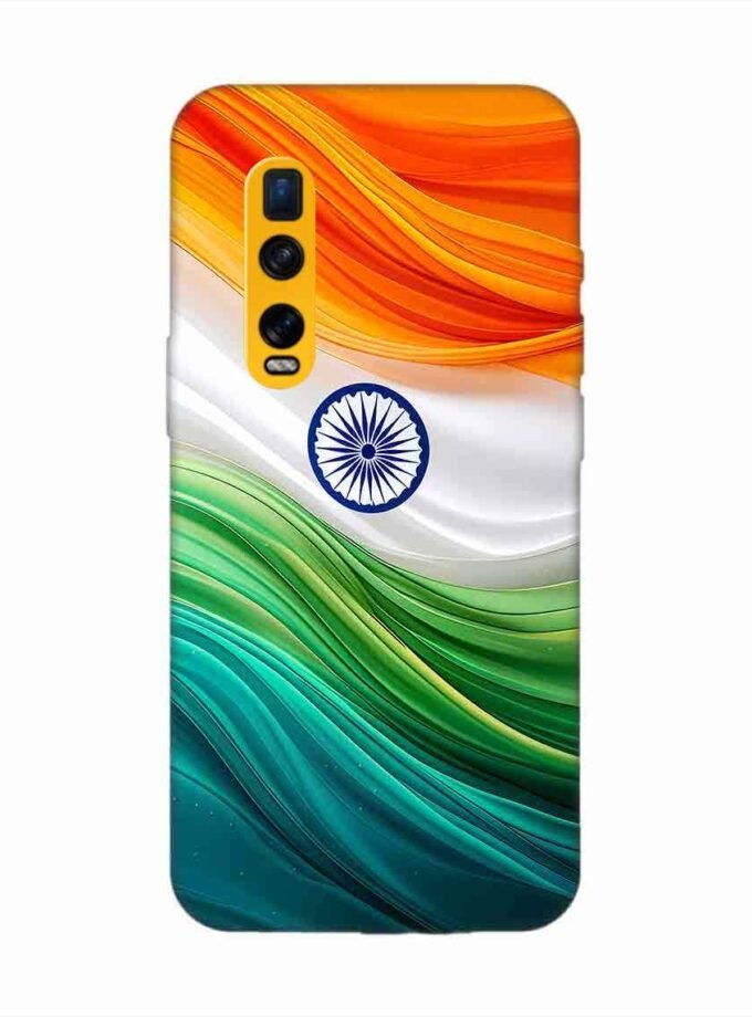 Oppo Find X2 Pro Indian Flag Abstract Background Republic Day Custom Printed Back Cover Design