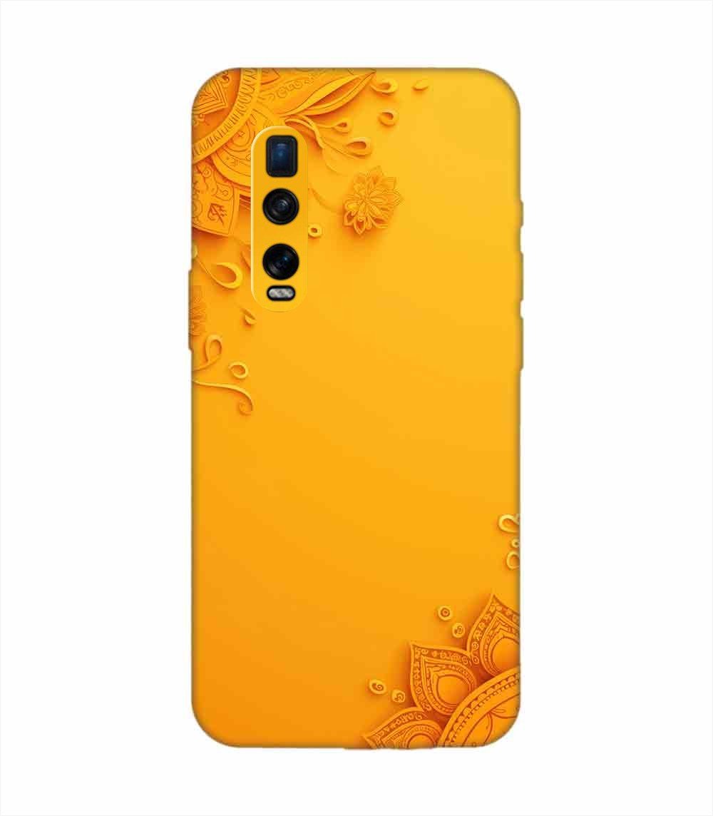 Oppo Find X2 Pro Indian Flower Pattern Rangoli Background (1) Custom Printed Back Cover Design