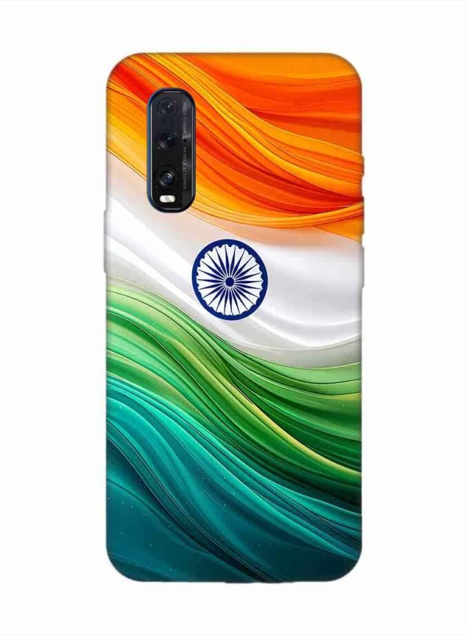 Oppo Find X2 Indian Flag Abstract Background Republic Day Custom Printed Back Cover Design