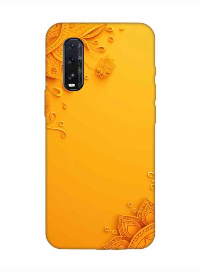 Oppo Find X2 Indian Flower Pattern Rangoli Background (1) Custom Printed Back Cover Design