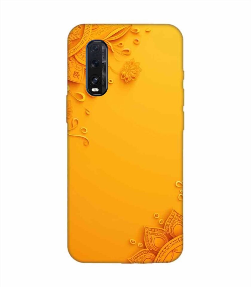 Oppo Find X2 Indian Flower Pattern Rangoli Background (1) Custom Printed Back Cover Design