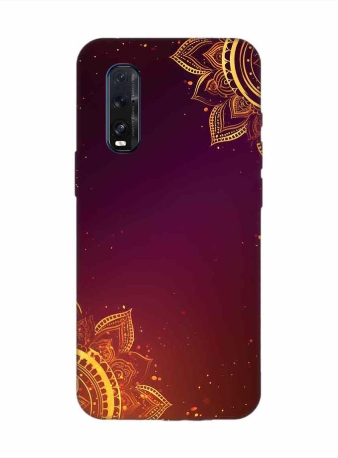 Oppo Find X2 Indian Flower Pattern Rangoli Background Custom Printed Back Cover Design