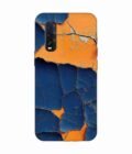 Oppo Find X2 Indigo Orange Colored Cracked Paint Texture Custom Printed Back Cover Design