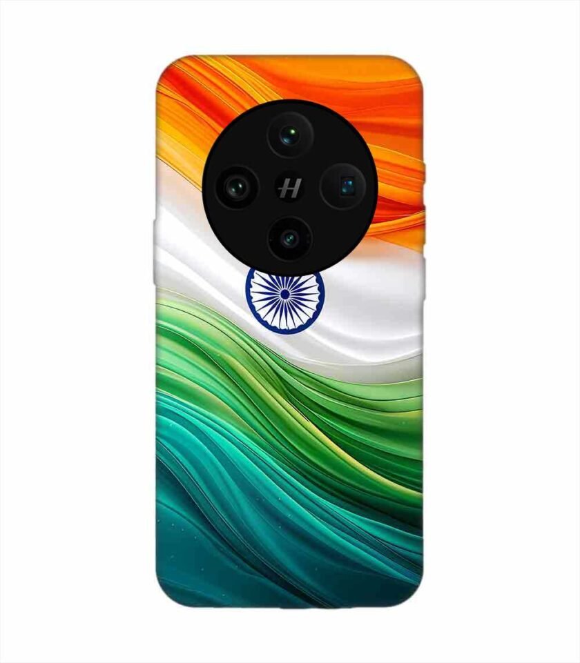 Oppo Find X8 Pro Indian Flag Abstract Background Republic Day Custom Printed Back Cover Design