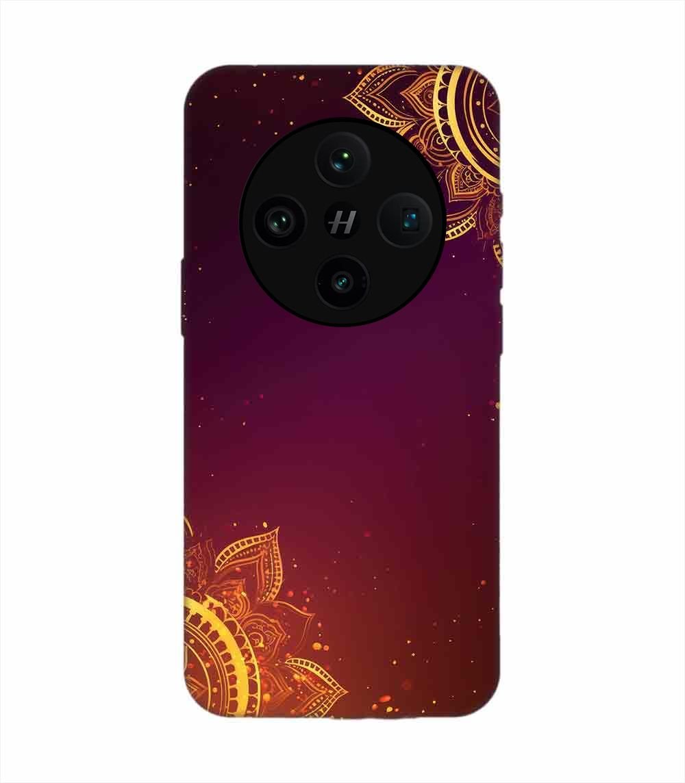 Oppo Find X8 Pro Indian Flower Pattern Rangoli Background Custom Printed Back Cover Design