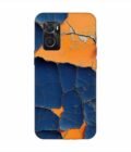 Oppo K10 (4G) Indigo Orange Colored Cracked Paint Texture Custom Printed Back Cover Design