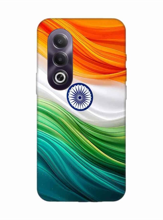 Oppo K12X (5G) Indian Flag Abstract Background Republic Day Custom Printed Back Cover Design