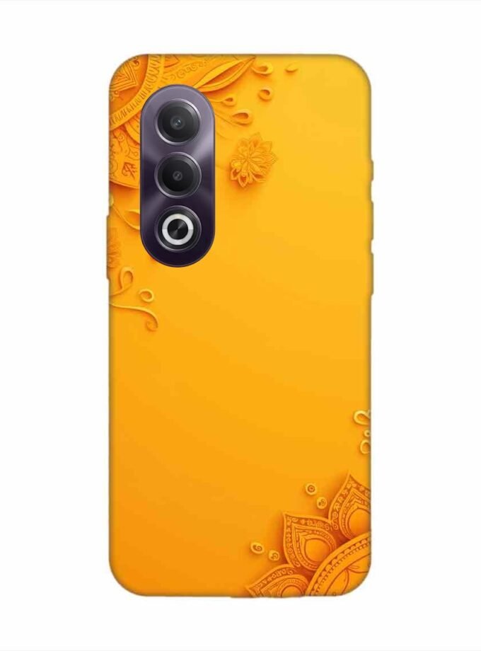 Oppo K12X (5G) Indian Flower Pattern Rangoli Background (1) Custom Printed Back Cover Design