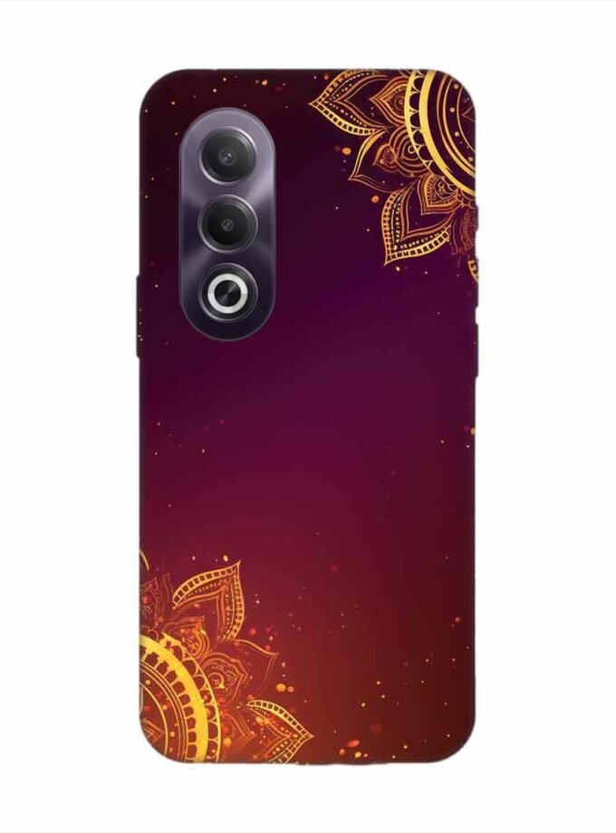 Oppo K12X (5G) Indian Flower Pattern Rangoli Background Custom Printed Back Cover Design