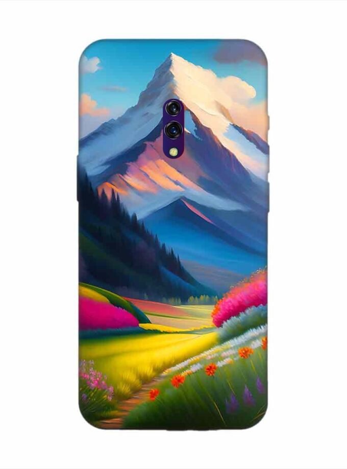 Oppo K3 Impressionist Mountain Landscape Oil Painting Snowy Peak Summer Field With Flowers Peaceful Vi Custom Printed Back Cover Design