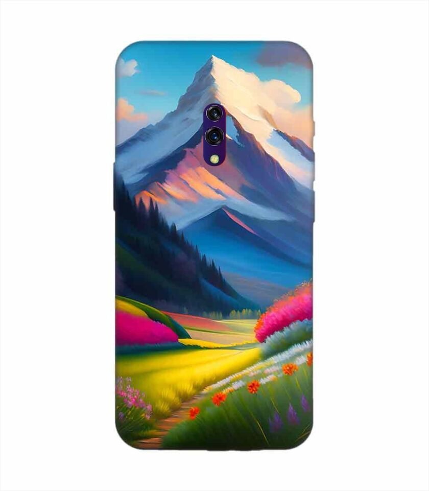 Oppo K3 Impressionist Mountain Landscape Oil Painting Snowy Peak Summer Field With Flowers Peaceful Vi Custom Printed Back Cover Design