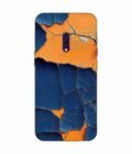 Oppo K3 Indigo Orange Colored Cracked Paint Texture Custom Printed Back Cover Design