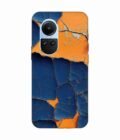 Oppo Reno 10 (5G) Indigo Orange Colored Cracked Paint Texture Custom Printed Back Cover Design