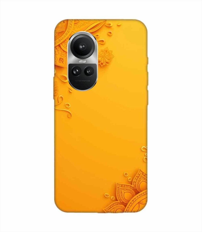 Oppo Reno 10 Pro (5G) Indian Flower Pattern Rangoli Background (1) Custom Printed Back Cover Design