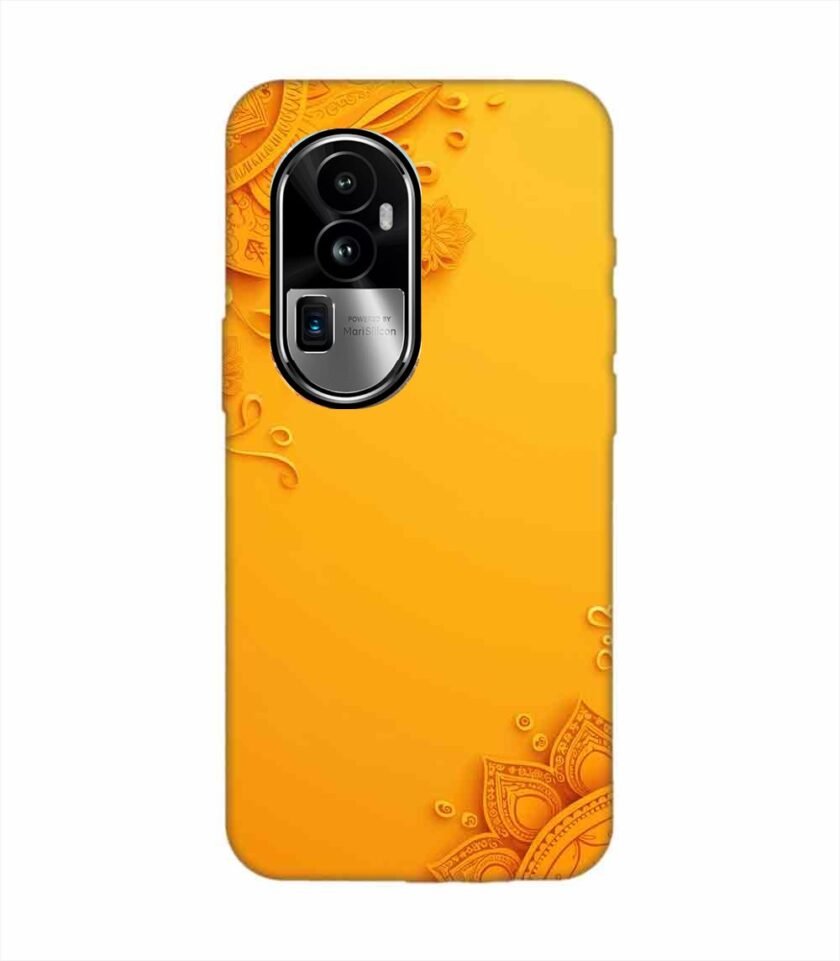 Oppo Reno 10 Pro Plus (5G) Indian Flower Pattern Rangoli Background (1) Custom Printed Back Cover Design