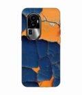 Oppo Reno 10 Pro Plus (5G) Indigo Orange Colored Cracked Paint Texture Custom Printed Back Cover Design