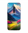 Oppo Reno 10X Zoom Impressionist Mountain Landscape Oil Painting Snowy Peak Summer Field With Flowers Peaceful Vi Custom Printed Back Cover Design