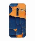 Oppo Reno 10X Zoom Indigo Orange Colored Cracked Paint Texture Custom Printed Back Cover Design