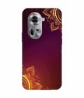 Oppo Reno 11 (5G) Indian Flower Pattern Rangoli Background Custom Printed Back Cover Design