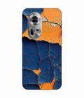 Oppo Reno 11 (5G) Indigo Orange Colored Cracked Paint Texture Custom Printed Back Cover Design