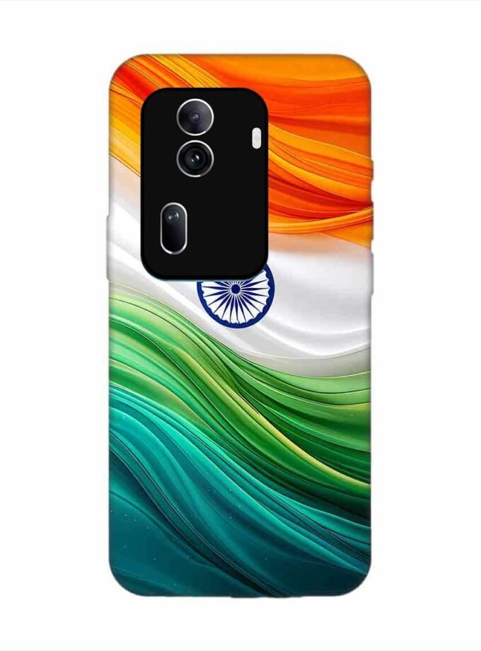 Oppo Reno 11 Pro (5G) Indian Flag Abstract Background Republic Day Custom Printed Back Cover Design