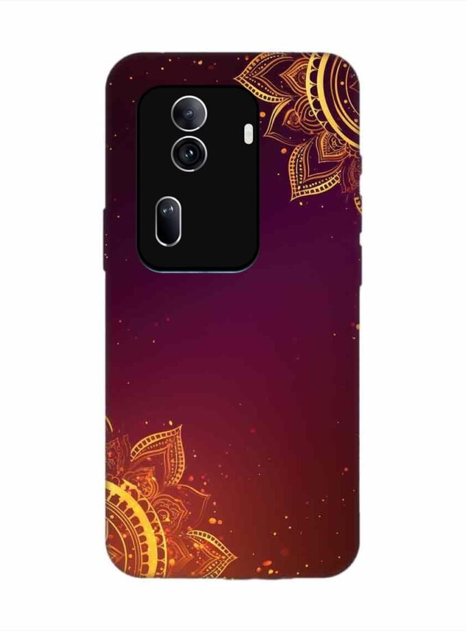 Oppo Reno 11 Pro (5G) Indian Flower Pattern Rangoli Background Custom Printed Back Cover Design