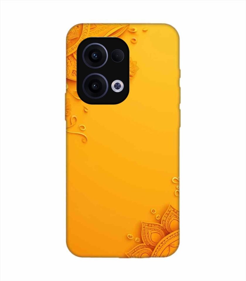 Oppo Reno 13 (5G) Indian Flower Pattern Rangoli Background (1) Custom Printed Back Cover Design