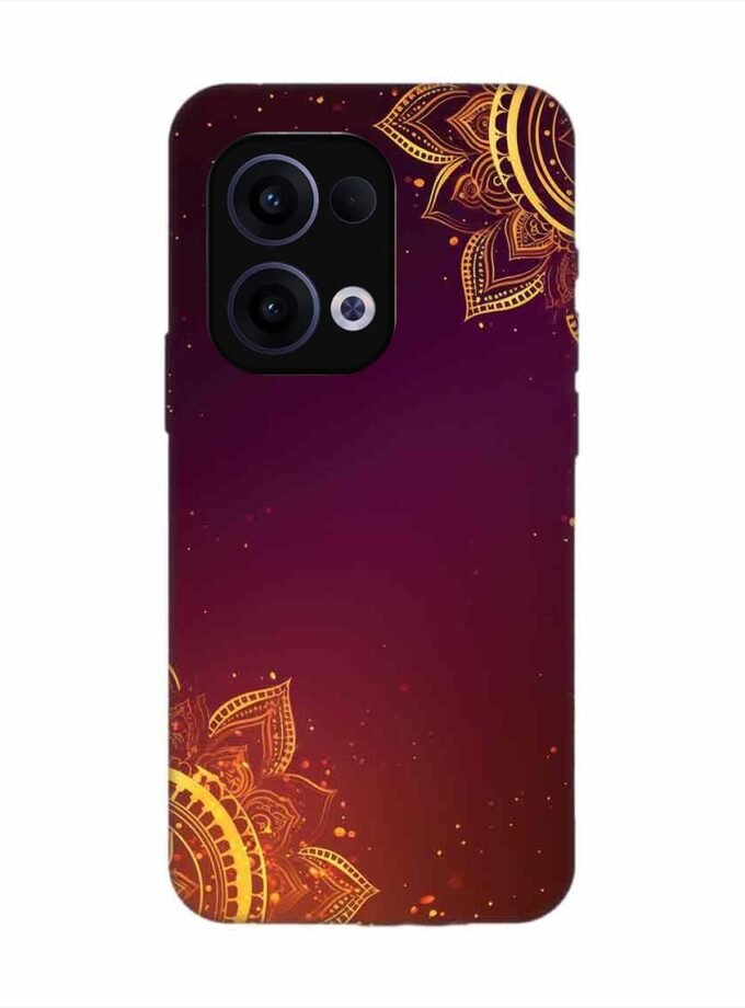 Oppo Reno 13 (5G) Indian Flower Pattern Rangoli Background Custom Printed Back Cover Design