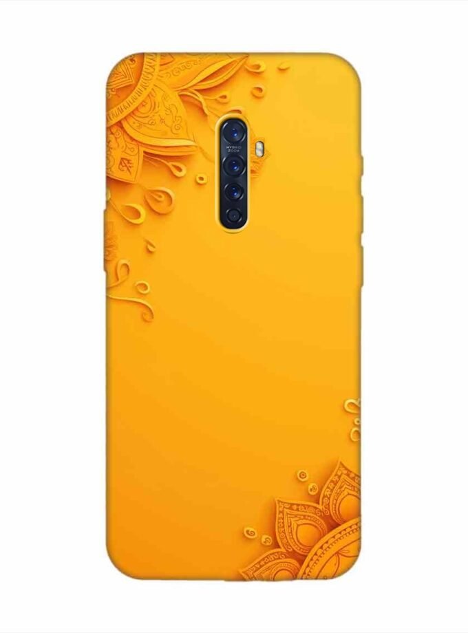 Oppo Reno 2 Indian Flower Pattern Rangoli Background (1) Custom Printed Back Cover Design