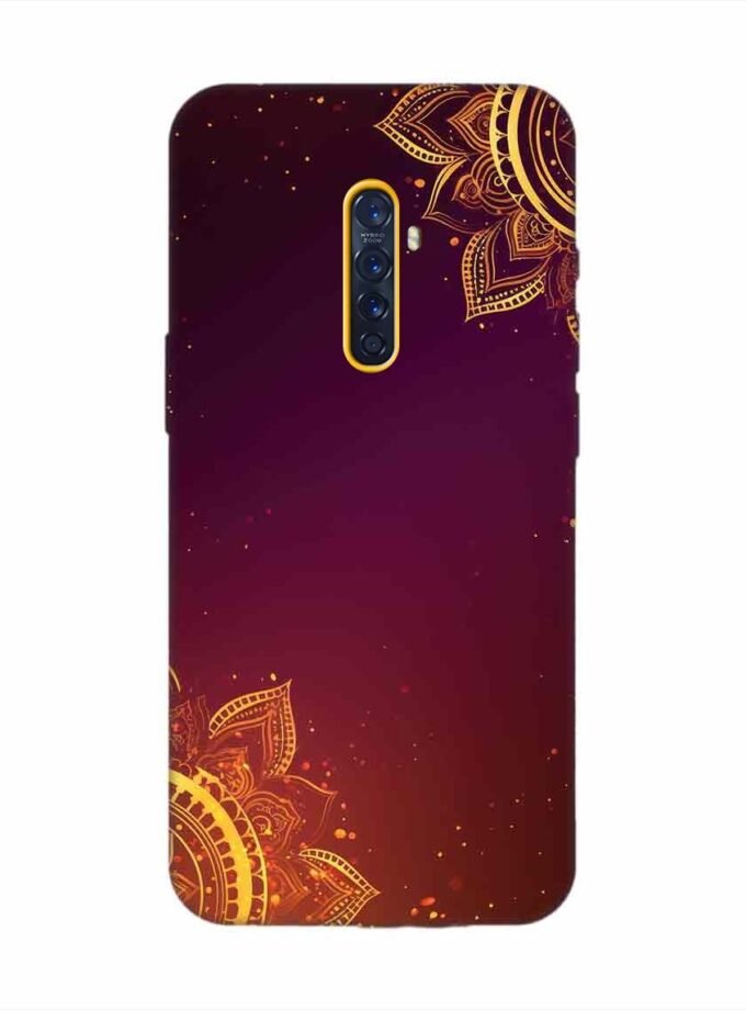 Oppo Reno 2 Indian Flower Pattern Rangoli Background Custom Printed Back Cover Design