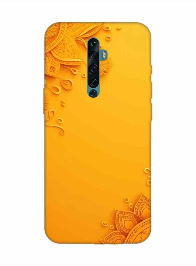 Oppo Reno 2F Indian Flower Pattern Rangoli Background (1) Custom Printed Back Cover Design
