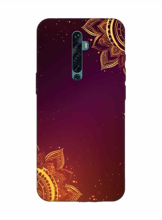 Oppo Reno 2F Indian Flower Pattern Rangoli Background Custom Printed Back Cover Design
