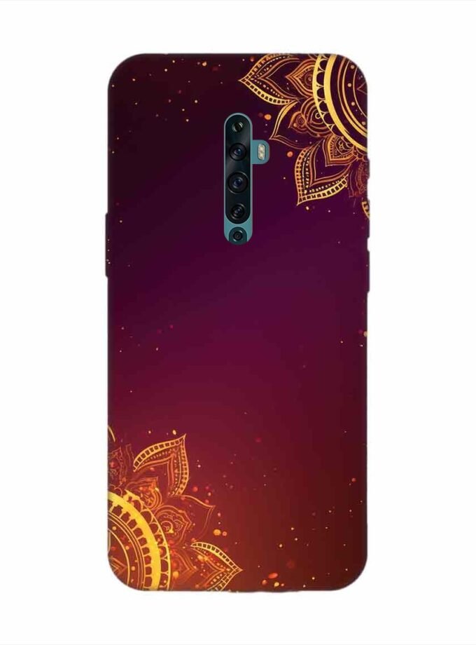 Oppo Reno 2Z Indian Flower Pattern Rangoli Background Custom Printed Back Cover Design