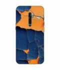 Oppo Reno 2Z Indigo Orange Colored Cracked Paint Texture Custom Printed Back Cover Design